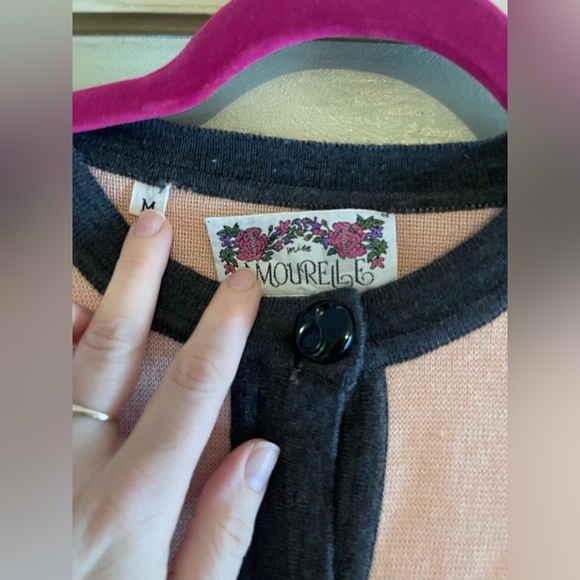 💛Vintage Merino Wool Beaded Cardigan with Pockets. Size M - Picture 4 of 5